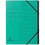 Exacompta EXACOMPTA Ordnungsmappe - 12 Fächer, A4, Karton, grün