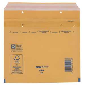 aroFOL Luftpolstertaschen CD, 180x165 mm, goldgelb/braun, 100 Stück