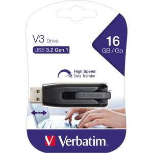 VERBATIM USB Stick 3.0 V3 Drive - 16 GB, schwarz