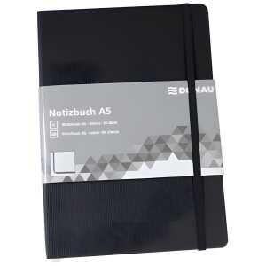 DONAU Notizbuch - A5, liniert, 192 Seiten, schwarz