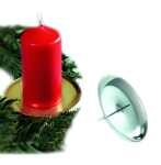 Adventkerzenhalter 7.5cm Schale 10717 silber glatt Dorn 4ST