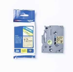 Schriftband gold geometrisch/schwarz BROTHER TZEMPGG31 12mm x 4m