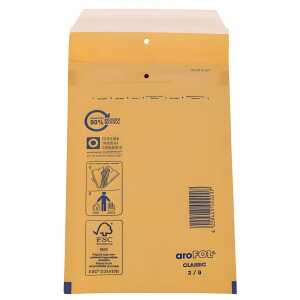 aroFOL Luftpolstertaschen Nr. 2, 120x215 mm, braun, 10 Stück