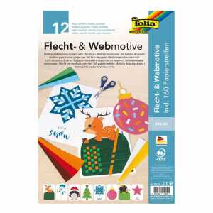 Bastelset Flecht-+ Webmotive sort. FOLIA 70253 A4 Xmas