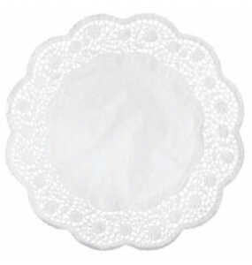 DEMMLER Spitzenpapier Rose weiß 36cm 6St rund