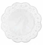 DEMMLER Spitzenpapier Rose weiß 36cm 6St rund
