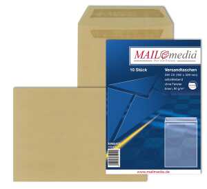 Versandtaschen C5, ohne Fenster, selbstklebend, 90 g/qm braun 10 Stück