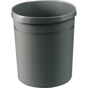 Papierkorb GRIP 18 Liter rund, 2 Griffmulden extra stabil, dunkelgrau