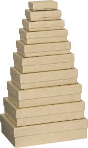 Geschenkkarton Uni hellbraun 2553 6448 56 10tlg Flach