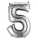 Folienballon Zahl 5 silber 2798501 / 9906290 86cm
