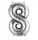 Folienballon Zahl 8 silber 2798801 / 9906293 86cm