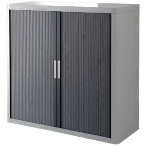 Rollladenschrank easyOffice 1-Meter Schrank 2 Fachböden grau/anthrazit
