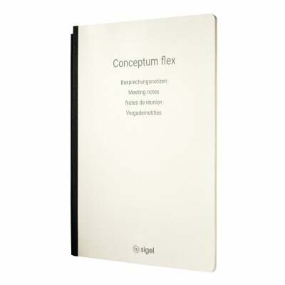 SIGEL CF222 Notizheft Conceptum flex - Besprechungsnotizen - A4 - chamois - Softcover - 92 Seiten - FSC-zertifiziert