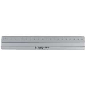 Q-Connect Lineal Alu - 20 cm, silber