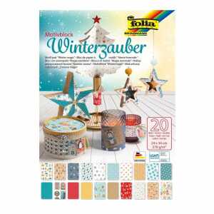 Bastelblock Winterzauber 20BL sortiert FOLIA 49049 24x34cm