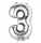 Folienballon Zahl 3 silber 2798301 / 9906288 86cm