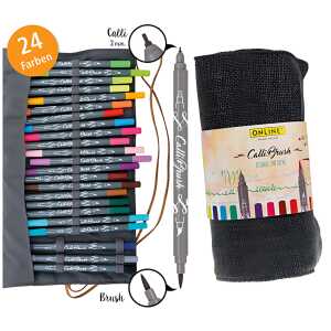 Faserschreiber Calli Brush m.Etui ONLINE 81463 24Stifte