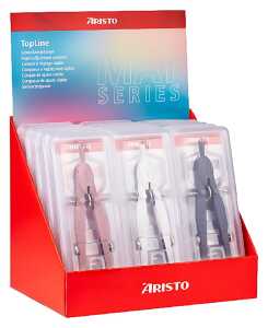 Aristo TopLine Schnellverstellzirkel 18er Display, Mat Series sortiert