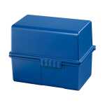 HAN Karteibox DIN A8 quer - für 200 Karten mit Stahlscharnier, blau