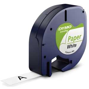 Dymo Schriftbandkassetten Papier 12 mmx4 m schwarz/weiß