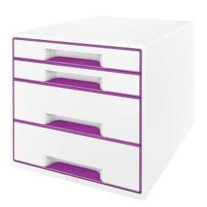 LEITZ Schubladenbox WOW CUBE violett metallic 52132062 4 Schubladen