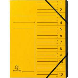 Exacompta EXACOMPTA Ordnungsmappe - 12 Fächer, A4, Karton, gelb