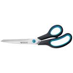 Schere Easy Grip, rostfrei, gebogen, blau/schwarz, 23,5 cm