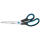 Schere Easy Grip, rostfrei, gebogen, blau/schwarz, 23,5 cm
