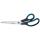 Schere Easy Grip, rostfrei, gebogen, blau/schwarz, 23,5 cm