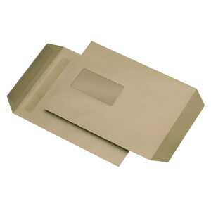 Versandtaschen C5, mit Fenster, selbstklebend, 90 g/qm braun 500 Stück
