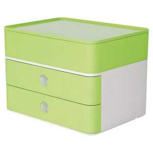 Smart-Box Plus Allison, 2 Schübe und Utensilienbox, lime green