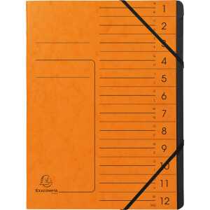 Exacompta EXACOMPTA Ordnungsmappe - 12 Fächer, A4, Karton, orange