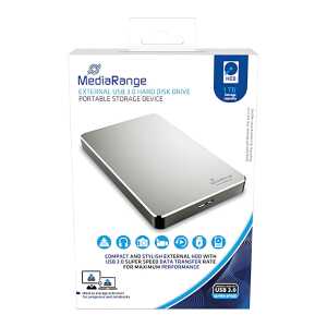MEDIARANGE externes USB 3.0 Festplattenlaufwerk HDD - 1 TB, silber