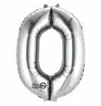 Folienballon Zahl 0 silber 2798001 / 9906285 86cm
