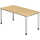 Schreibtisch 4-Fuß-Gestell rund - 160 x 68-76 x 80 cm, Ahorn/Silber