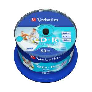 Verbatim CD-R AZO Wide Inkjet Printable - no ID, 50 Pack Spindle