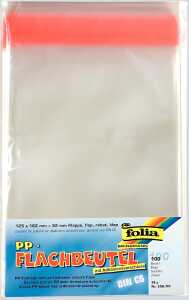 Flachbeutel PP 125x162x52 klar FOLIA 256/00 100St f.C6-Karte