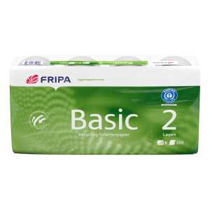 Fripa Toilettenpapier Basic 2-lagig weiß 250 Bl./Rl. 8 Rl./Pack.