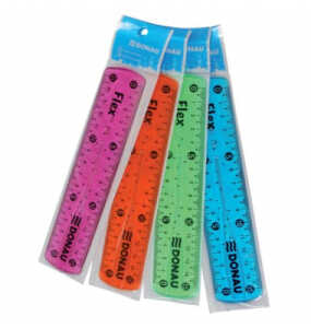 Lineal Flexi transparent 15 cm sortiert DONAU 5410100-99