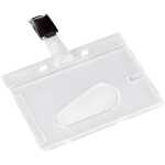 Q-Connect Ausweishülle mit Clip - 85 x 54 mm Hartplastik transp 10 Stk