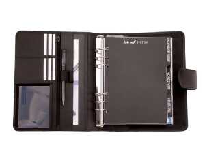Ringbuchkalender A5 Leder schwarz BIND T 5-1 ohne Kalendarium