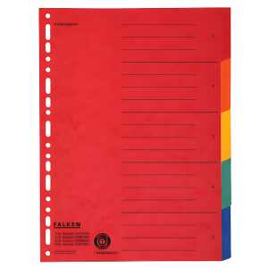 Zahlenregister - 1-5, Karton farbig, A4, 5 Farben, gelocht Orgadruck