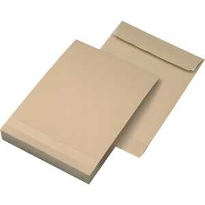Faltentaschen B4, ohne Fenster, 40 mm-Falte 140 g/qm, braun, 100 Stück