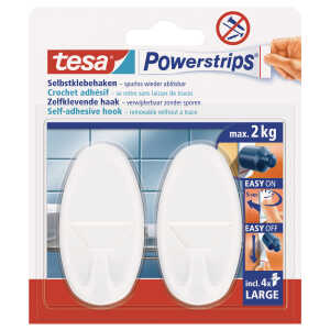 tesa Powerstrips Haken LARGE Oval, weiss (8756184)