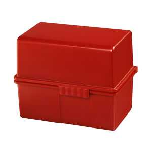 HAN Karteibox DIN A8 quer - für 200 Karten mit Stahlscharnier, rot