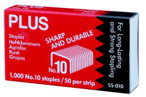 Plus Heftklammern Staples No10, 1000 Stk