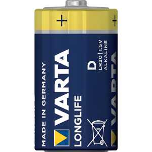 Varta Batterien LONGLIFE - Mono/LR20/D, 1,5 V, 4er Pack