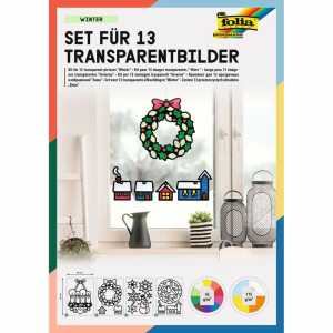 Bastelset Transparent-Bilder Winter FOLIA 23822 13 Motive