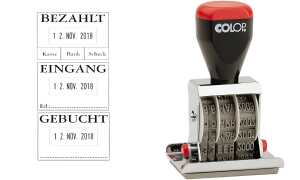 COLOP Datum-Plattenstempel - GEBUCHT + 4 mm Datum