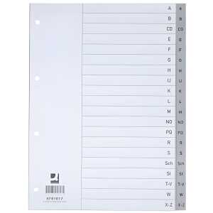 Q-Connect Register - A - Z, PP, mit Index, A4, 20 Blatt, grau
